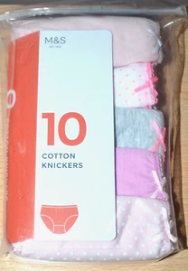 M&S GIRLS 10 PACK COTTON KNICKERS AGE 11-12 YEARS NEW - Picture 1 of 1