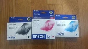 GENUINE EPSON LOT 3 T5591 T5592 T5593 INK STYLUS PHOTO RX700 SEALED T559 #59 - Picture 1 of 1