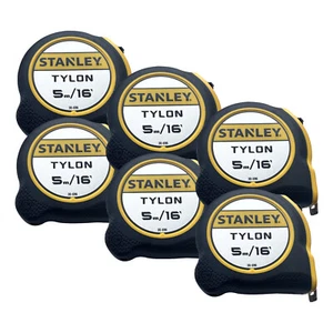6 x Stanley 5m Tylon Tape Measure 5m 5 Metre 16ft 16 Feet STA130696 1-30-696 - Picture 1 of 2