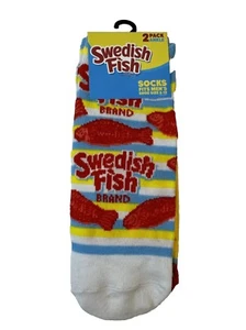 Swedish fish Novelty Socks 2 pack Multi Color Shoe Size 6 - 12 Ankl - Picture 1 of 4