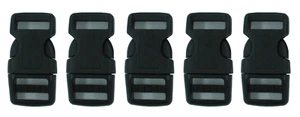 5/8 inch (16mm) BLACK Dog Collar 5, 10, 25, 50 or 100 Side Release Buckles - Picture 1 of 5
