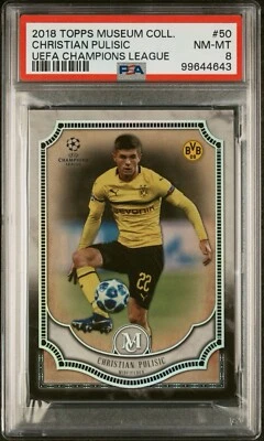 2018-19 Topps Museum Collection UCL Christian Pulisic #50 PSA 8 PoP 4 - Image 1 of 2