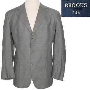 Brooks Brothers Casual 3 Button Sport Coat Suit Jacket Gray Silk Wool Spring 46 - Picture 1 of 10
