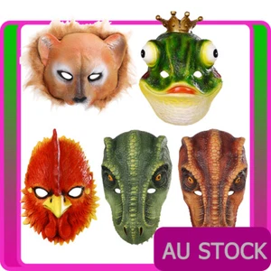 3D Unisex Masquerade Face Mask Wild Animal Costume Lion Rooster Frog Dinosaur - Picture 1 of 30