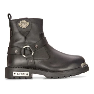 Herren Leder Militär Stiefel Schwarz Combat Biker Motorrad Punk Westernstiefel - Bild 1 von 5