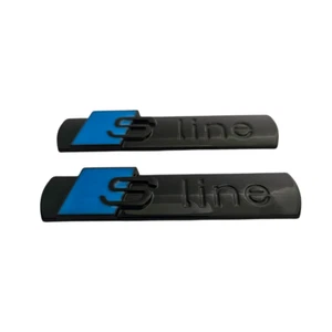 Blue 2pcs Audi S Line Badge A1 A3 A4 A5 A6 Q5 TT Quattro Sport Side and Rear - Picture 1 of 4