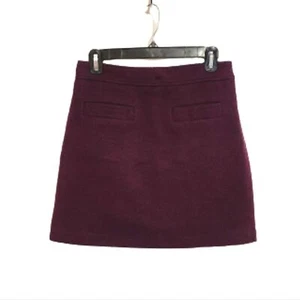 Minifalda Loft Petites de mezcla de algodón texturizado línea A forrada con bolsillo ciruela talla 2 P - Imagen 1 de 9