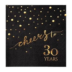 100 Pack of 30th Birthday Napkins 3-Ply Birthday Cocktail Napkins 5x5 Inches ... - Picture 1 of 7