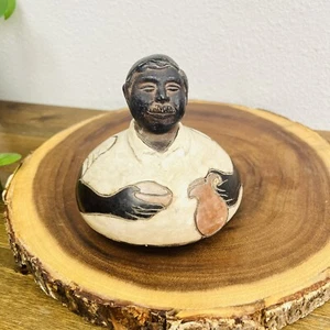 Vintage alte Männer Chulucanas Peru Ton Keramik Volkskunst signiert N LOPEZ HERDE '94 - Bild 1 von 8