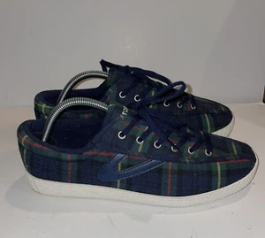 Tretorn Tartan Plaid Nylite 28Plus Rare Green Fabric Shoes Women’s Sz 11 2910519 - Picture 1 of 8