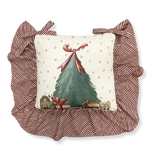 Cuscino sedia natalizio con balze Nuvole di Stoffa Coprisedia Natale Carol 6304 - Picture 1 of 3