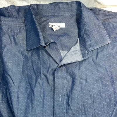 Camisa masculina Bar III com botões XL slim fit azul stretch - Imagem 1 de 4