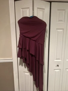 Nuevo con etiquetas Vestido Halara Para Mujer XL Grande Granate Asimétrico Sin Tirantes Mezcla de Nylon NUEVO - Imagen 1 de 4