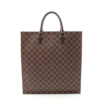 LOUIS VUITTON мешок плат сумка с короткими ручками N51140 Damier холст коричневый Ebene б/у женщин LV - Изображение 1 из 4