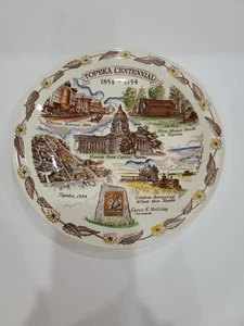 Vintage Vernon Kilns Topeka Kansas Centennial Handpainted Plate, 10 1/2" Dia - Picture 1 of 2