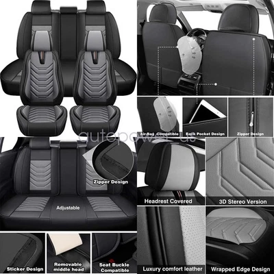 Juego completo envolvente para Toyota Car 5--Cubiertas de asiento de cuero sintético fundas de cojín Foto 1 de 4