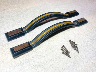 Chevy Dodge Ford Custom Van Juego de 2 puertas de vinilo NEGRO Kit de correas de tracción de puerta Foto 1 de 4