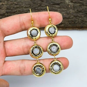Pendientes electroformadores de plata 925 chapados en oro de 18k joyas regalos para mujer - Imagen 1 de 4