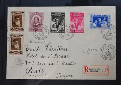 1939 April 19, Belgium Cover to France Used Stamps Not FDC WW2 - Image 1 of 2