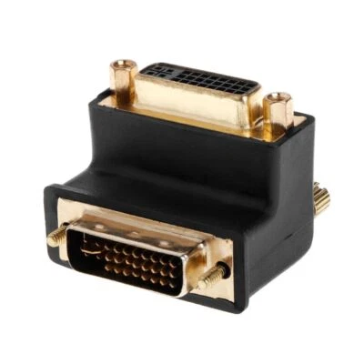 90 Degree Right Angled DVI 24+5 DVI-I Dual Link Male To Female Extension Adapter - Image 1 of 4