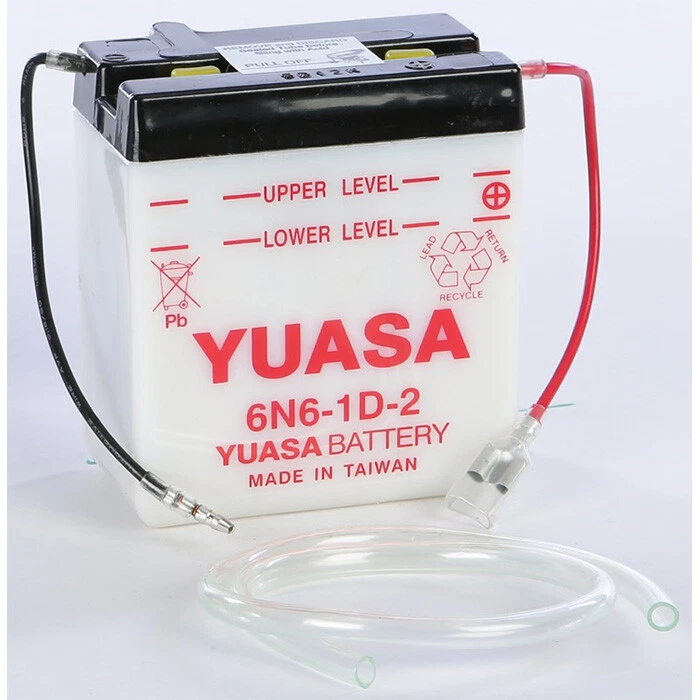 YUASA  BATTERY 6N6-1D-2 CONVENTIONAL  Kawasaki KL250 1978-1984 Kawasaki KE 125 - Image 1 of 1