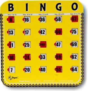 Regal Bingo Bulk Bingo Cards with Sliding Windows - Reusable Large Print Bingo G - Picture 1 of 12
