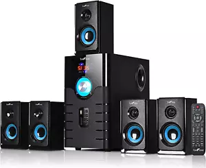 5.1 Channel Bluetooth Surround Sound Speaker System in Blue - Picture 1 of 7