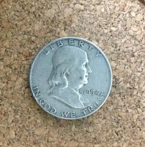 1954 D  Circ.  Franklin Half Dollar 90 % Silver US Coin FH2873 FREE SHIPPING Cover