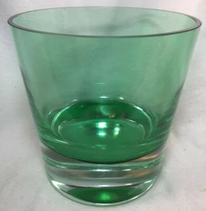 Cubo de hielo de vidrio verde enfriador de hielo fondo grueso mediados de siglo moderno - Imagen 1 de 7