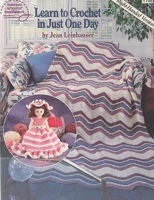 Learn To Crochet in Just One Day by Jean Leinhauser Right-Handed Pattern - Image 1 of 4