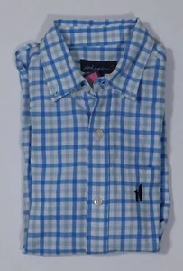 JOHNNIE-O Boys Malibu Blue Plaid Cotton Long Sleeve Button Front Shirt Sz 10 - Picture 1 of 5
