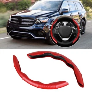 Cubierta antideslizante del volante del coche de cuero carbono rojo de 15"" para Mercedes Benz AMG - Imagen 1 de 14