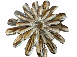 Metall Blume Bauernhaus Wanddekor, 11" hängend verzinkt rostige Textur - Bild 1 von 2