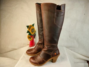 Botas de cuero marrón Art para mujer talla 40 uk 7 - Imagen 1 de 19