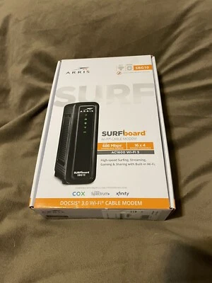 ARRIS SURFboard SBG10 DOCSIS 3.0 16x4 Gigabit Cable Modem & AC1600 Wi-Fi Router - Image 1 of 4
