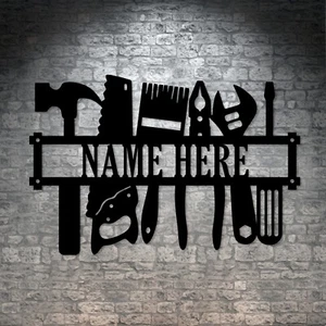 Personalized Handyman Name Metal Sign. Customizable DIY Wall Decor Gift - Picture 1 of 7