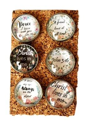 Bible Verse Decorative Push Pins Thumb Tacks for Cork Board Cute Handmade Office - Image 1 of 3