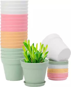 GARDIFE 20 Pack 4 Inch Plant Pots, Planters for Indoor Plants, Flower Pots, Colo - Picture 1 of 12
