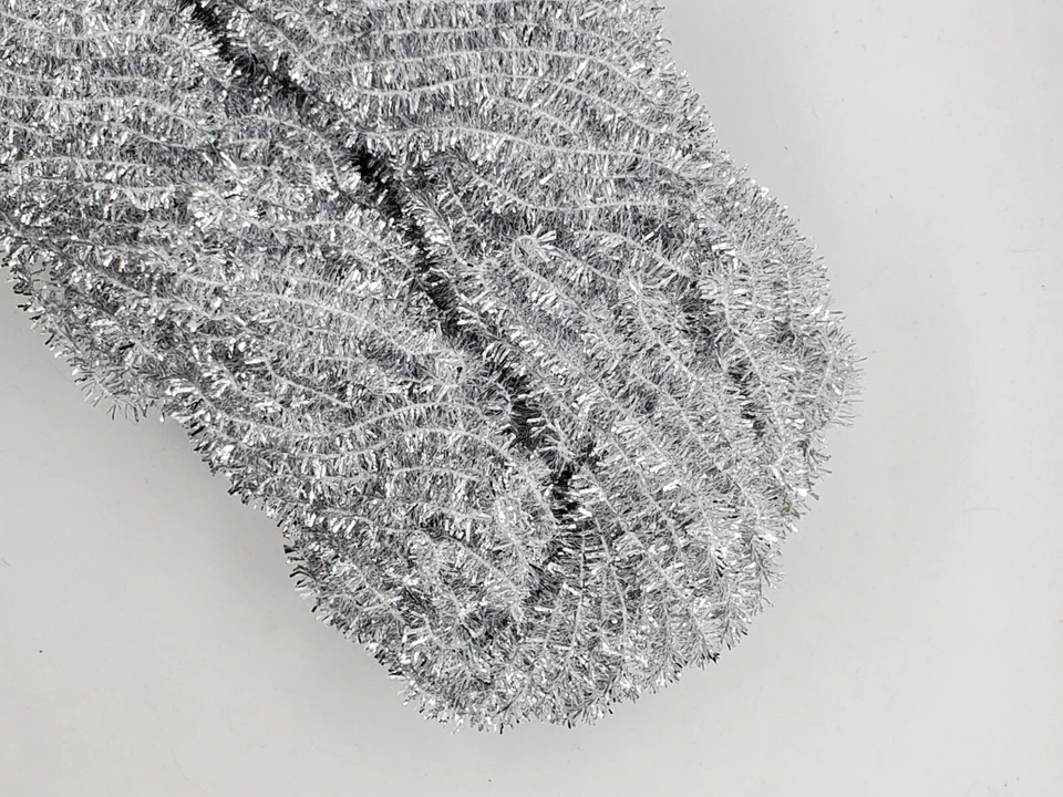 PLATA CRISTAL CHENILLA - Paquete de 4 yardas mosca y plantilla material de atar tú eliges el tamaño Foto 1 de 1