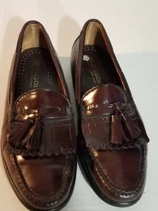 MOCASINES BAJOS BORLA CUERO BORGOÑA ZAPATOS DE VESTIR PARA HOMBRE TALLA 8.5 D - Imagen 1 de 8