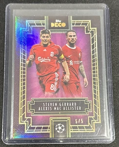Topps 23-24 Deco UEFA Clubs Soccer Liverpool Gerrard & Mac Allister /5 Red - Picture 1 of 2