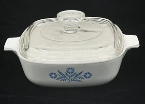 Vintage 1960-61 Blue Cornflower Corning Ware With Lid C 1 qt Pre Series No. RARE - Picture 1 of 9