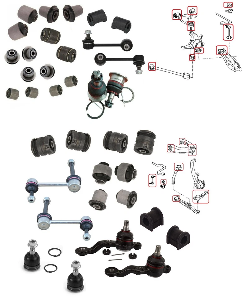 Rear Front Control Arm Bushings Ball Joints Drop Links fits Lexus IS200 IS300 - Image 1 of 1