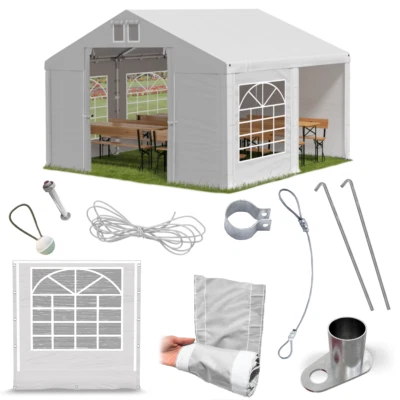 Partyzelt 3x4 Pavillon Bierzelt Festzelt Gartenzelt 4x3 weiß PVC - Bild 1 von 4