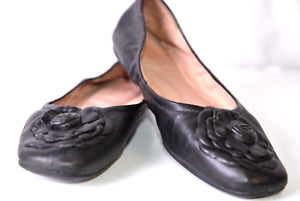 Taryn Rose Women's Slip On Flats Leather Size 38 Italy Black Csual 8 US Fun