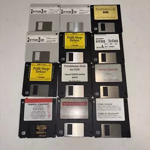 The Software Labs Vintage 3.5" Floppy Disks Lot Bundle Of 12 Print Shop Win Fax - Picture 1 of 4