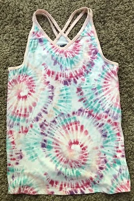 NWOT Girls Lands’ End Pink & Blue Tie Dye Tank Top / Shirt Sz 10-12 NEW! - Image 1 of 3