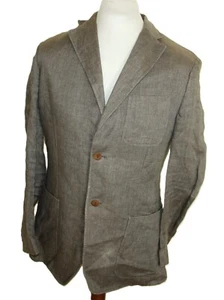 Chaqueta de lino Alviero Martini talla 48 marrón La Clausse hombre diseñador - Imagen 1 de 7