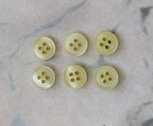 6 Knöpfe 11 mm Gelb Grün Hellgrün Kunststoff Schimmernd - Bild 1 von 6