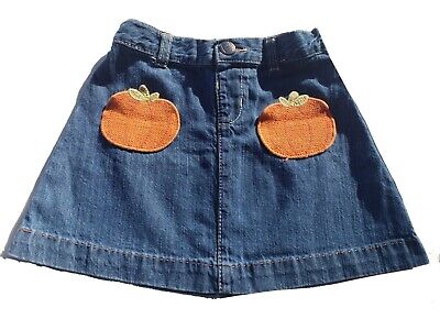 Gymboree Girls Skirt Size 4t Blue Jean Denim Pumpkin Vintage • 14.99€